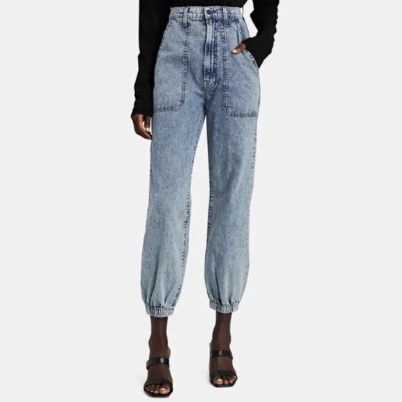Mother The Wrapper Patch Springy Ankle Jeans Ooh Sexy Girlfriend Wash 27 - Picture 1 of 16